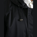 Dolce & Gabbana Black Polyester Hooded Long Windbreaker Jacket