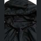Dolce & Gabbana Black Polyester Hooded Long Windbreaker Jacket