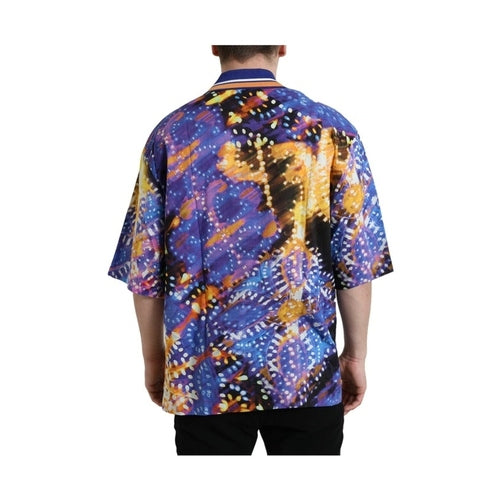 Dolce & Gabbana Multicolor Luminarie Print Cotton Casual Shirt