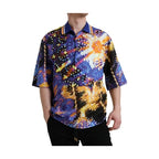 Dolce & Gabbana Multicolor Luminarie Print Cotton Casual Shirt
