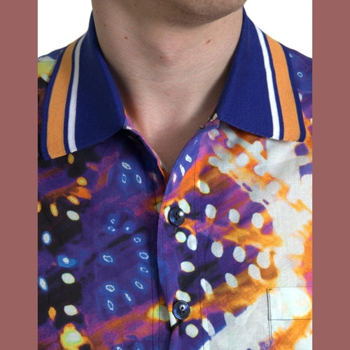 Dolce & Gabbana Multicolor Luminarie Print Cotton Casual Shirt