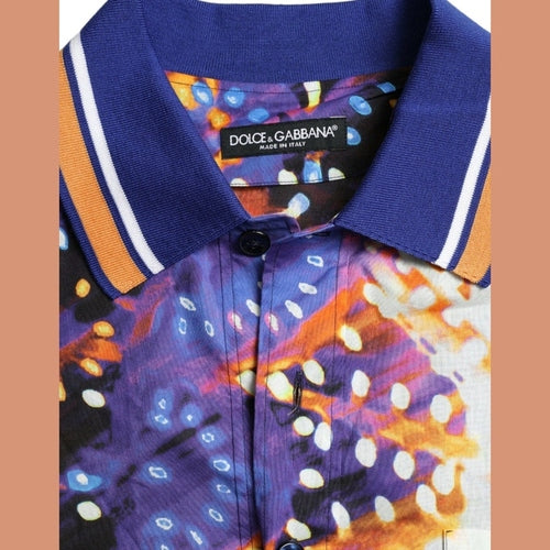 Dolce & Gabbana Multicolor Luminarie Print Cotton Casual Shirt