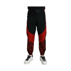 Dolce & Gabbana Black Red Leopard Print Nylon Jogger Pants