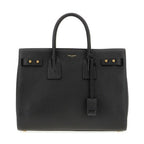 Saint Laurent Black Calf Leather Sac De Jour Handbag