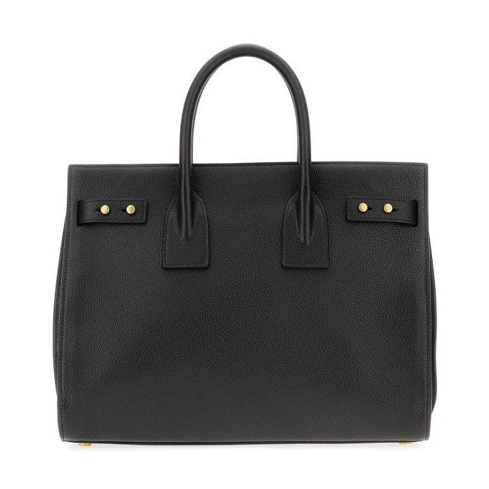 Saint Laurent Black Calf Leather Sac De Jour Handbag