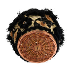 Dolce & Gabbana Beige Straw Snakeskin Pom Pom Crystal AGNESE Bag