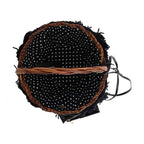 Dolce & Gabbana Beige Straw Snakeskin Pom Pom Crystal AGNESE Bag