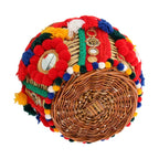 Dolce & Gabbana Multicolor AGNESE Straw Crystal  Pom Pom Bag