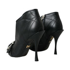 Dolce & Gabbana Black Devotion Quilted Buckled Boots Shoes
