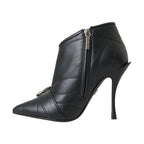 Dolce & Gabbana Black Devotion Quilted Buckled Boots Shoes