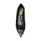 Dolce & Gabbana Black Leather BOOM Patch Heels Pumps Shoes