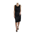 Dolce & Gabbana Black Polyester Lace Trim Sheath Midi Dress