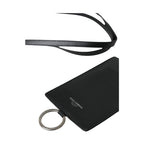 Dolce & Gabbana Black Calf Leather Lanyard Logo Card Holder Men Wallet