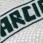 Dolce & Gabbana White Green Knitted Cotton Logo Shopping Tote Bag