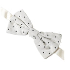 Dolce & Gabbana White Black Polka Dot Polyester Bow Tie Men