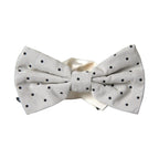 Dolce & Gabbana White Black Polka Dot Polyester Bow Tie Men