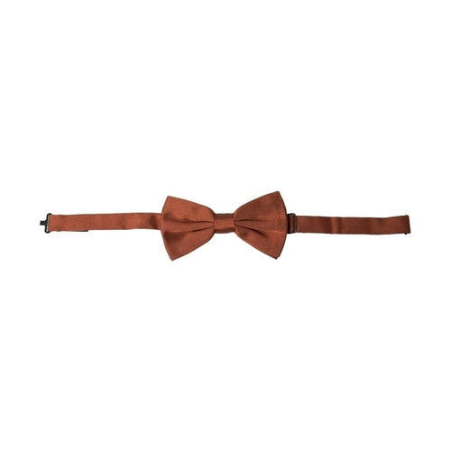 Dolce & Gabbana Brown Silk Adjustable Neck Men Bow Tie