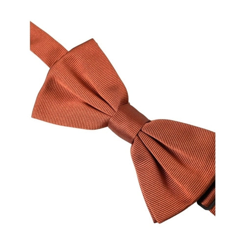 Dolce & Gabbana Brown Silk Adjustable Neck Men Bow Tie