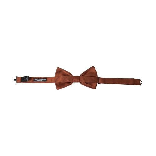 Dolce & Gabbana Brown Silk Adjustable Neck Men Bow Tie