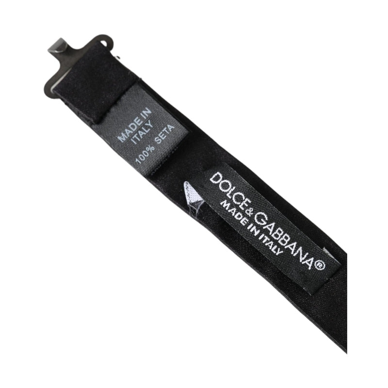 Dolce & Gabbana Dark Gray Silk Adjustable Neck Men Bow Tie