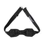Dolce & Gabbana Black White Stitched Silk Men Neck Bow Tie