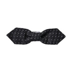 Dolce & Gabbana Black White Stitched Silk Men Neck Bow Tie