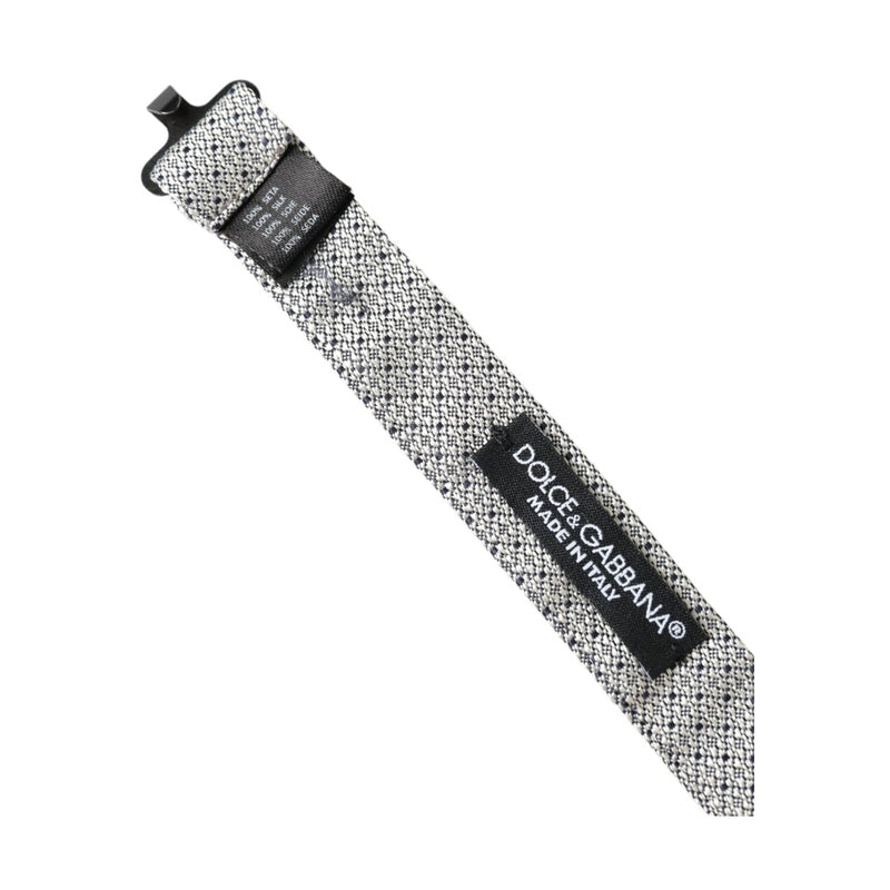 Dolce & Gabbana Gray Silk Adjustable Neck Men Bow Tie