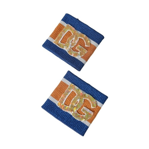 Dolce & Gabbana Multicolor Logo Sequin Viscose Wristband