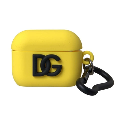 Dolce & Gabbana Yellow Silicone Logo Embossed Airpods Case