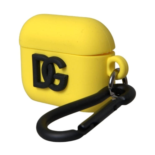 Dolce & Gabbana Yellow Silicone Logo Embossed Airpods Case