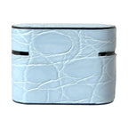 Dolce & Gabbana Light Blue Leather Metal Logo Plaque Airpods Case