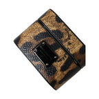 Dolce & Gabbana Brown Leopard Calf Leather Metal Logo Plaque Airpods Case