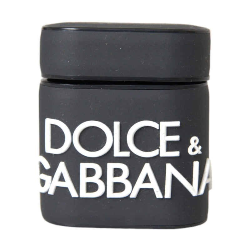 Dolce & Gabbana Black White Silicone Embossed Logo Airpods Case