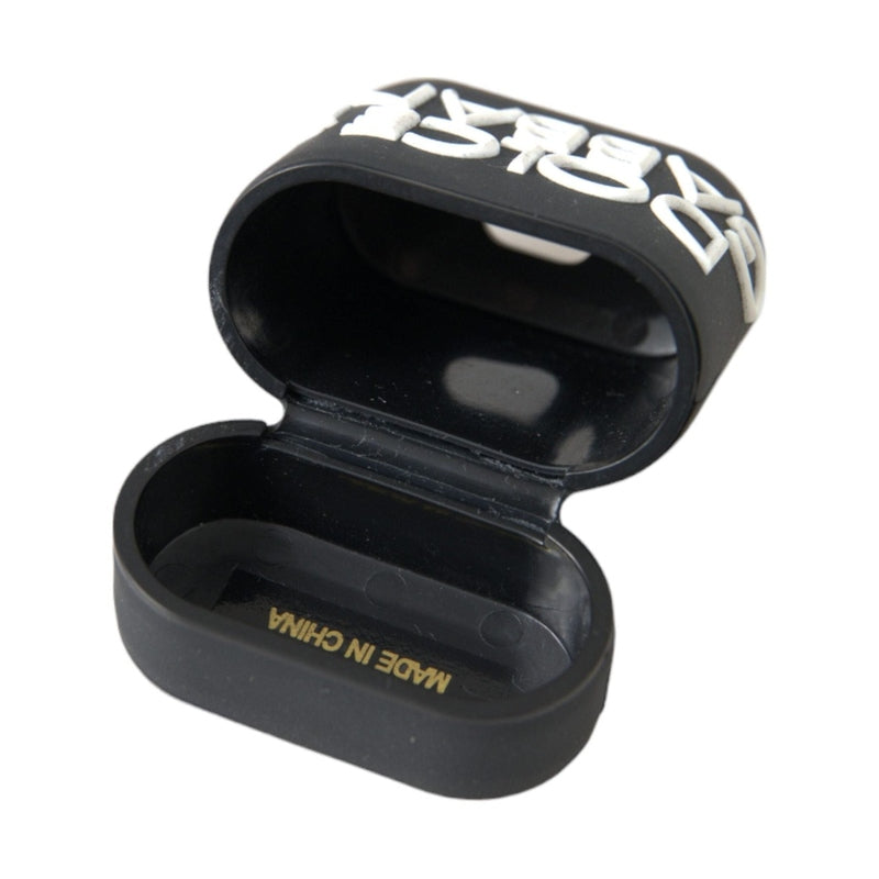 Dolce & Gabbana Black White Silicone Embossed Logo Airpods Case
