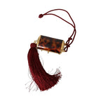 Dolce & Gabbana Brown Leopard Mini Mirror Tassel Make Up Holder Bag