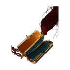 Dolce & Gabbana Brown Leopard Mini Mirror Tassel Make Up Holder Bag