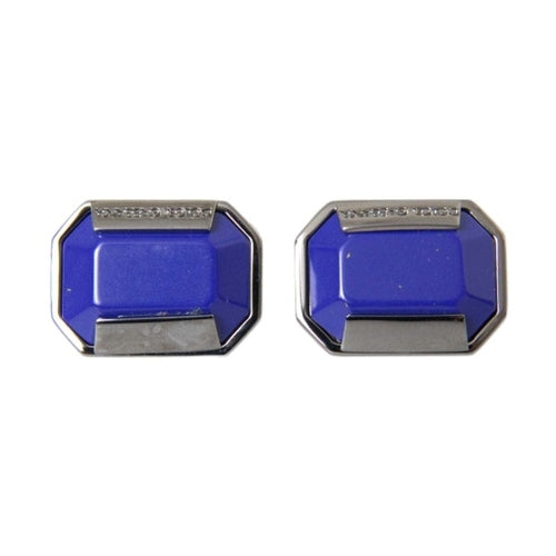 Dolce & Gabbana Silver Plated Brass Pin Crystal Cufflinks