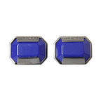 Dolce & Gabbana Silver Plated Brass Pin Crystal Cufflinks