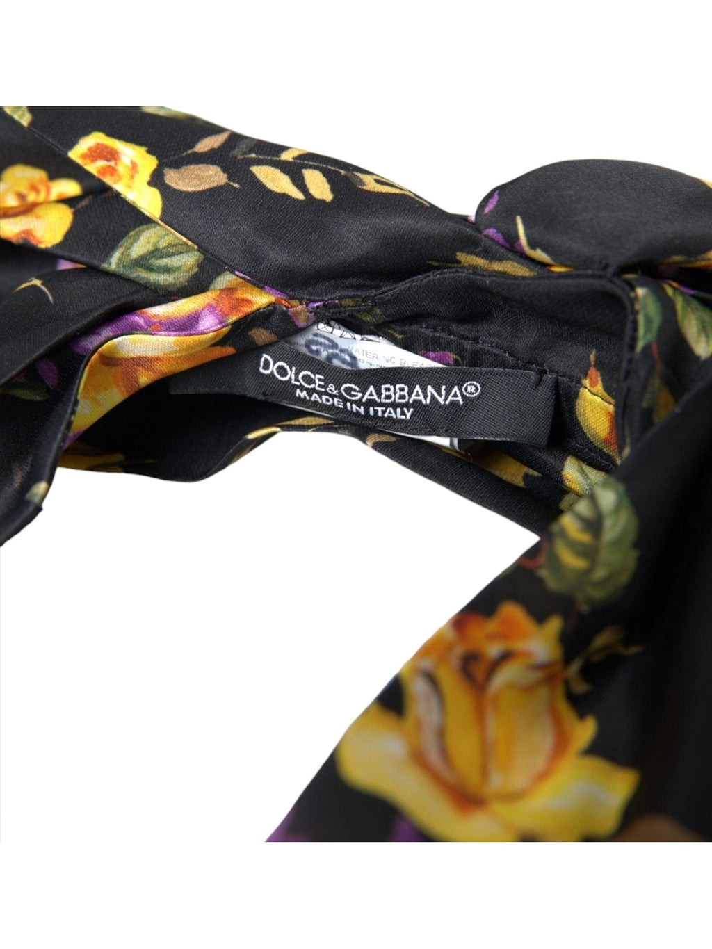 Dolce & Gabbana Black Floral Applique Silk Women Headband Diadem