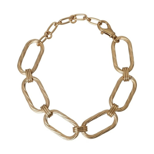 Dolce & Gabbana Gold Tone Brass Large Link Chain Jewelry Necklace