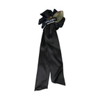Dolce & Gabbana Black Silk Gold Brass Floral Hair Pin Brooch