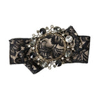 Dolce & Gabbana Black Lace Crystal Handmade Brooch Hair Pin