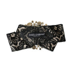 Dolce & Gabbana Black Lace Crystal Handmade Brooch Hair Pin