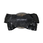 Dolce & Gabbana Black Sequin Pearl Handmade Brooch Hair Pin