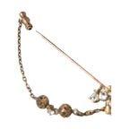 Dolce & Gabbana Gold Brass Crystal Chain 925 Sterling Silver Pin Brooch