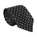 Dolce & Gabbana Black White Polka Dots 100% Silk Necktie Face Mask
