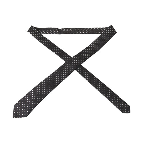 Dolce & Gabbana Black White Polka Dots 100% Silk Necktie Face Mask