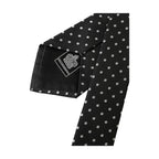 Dolce & Gabbana Black White Polka Dots 100% Silk Necktie Face Mask