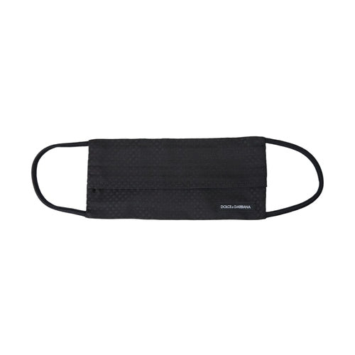 Dolce & Gabbana Black 100% Silk Adjustable Necktie Face Mask