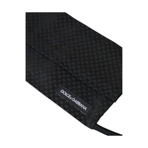 Dolce & Gabbana Black 100% Silk Adjustable Necktie Face Mask